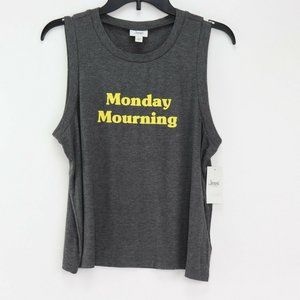 Jenni Ribbed Pajama Tank Top, Color: Grey, Size: L, MSRP $24.50